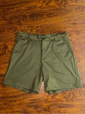ZELOS Olive Green Athletic Performance Shorts Men’s 32 Golf Shorts 7” Inseam